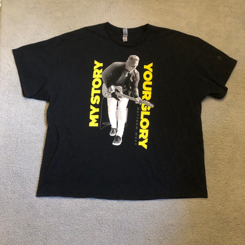 Matthew West My Story Your Glory Tour 2023 Vtg Black T-Shirt Mens 3XL CCM Music